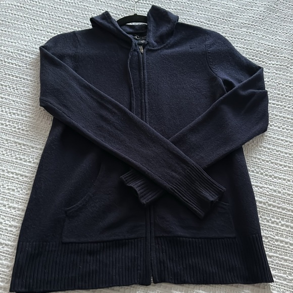 Ralph Lauren 100% cashmere jogger pant and C by Bloomingdales hoodie! XS Navy - Picture 5 of 8